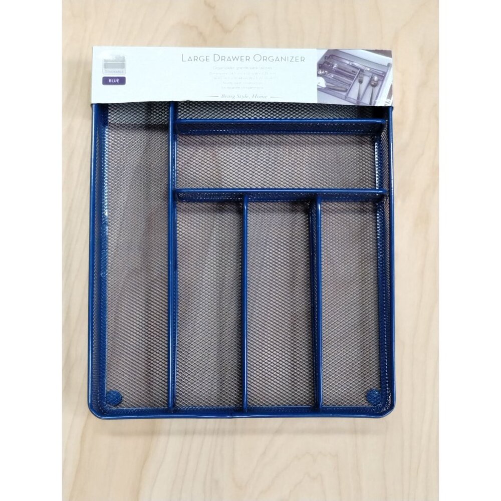 Large Blue Drawer Organizer Utensil Flatware Hunting Home Kitchen